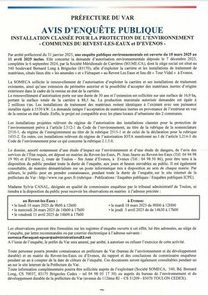 AVIS D'ENQUÊTE PUBLIQUE